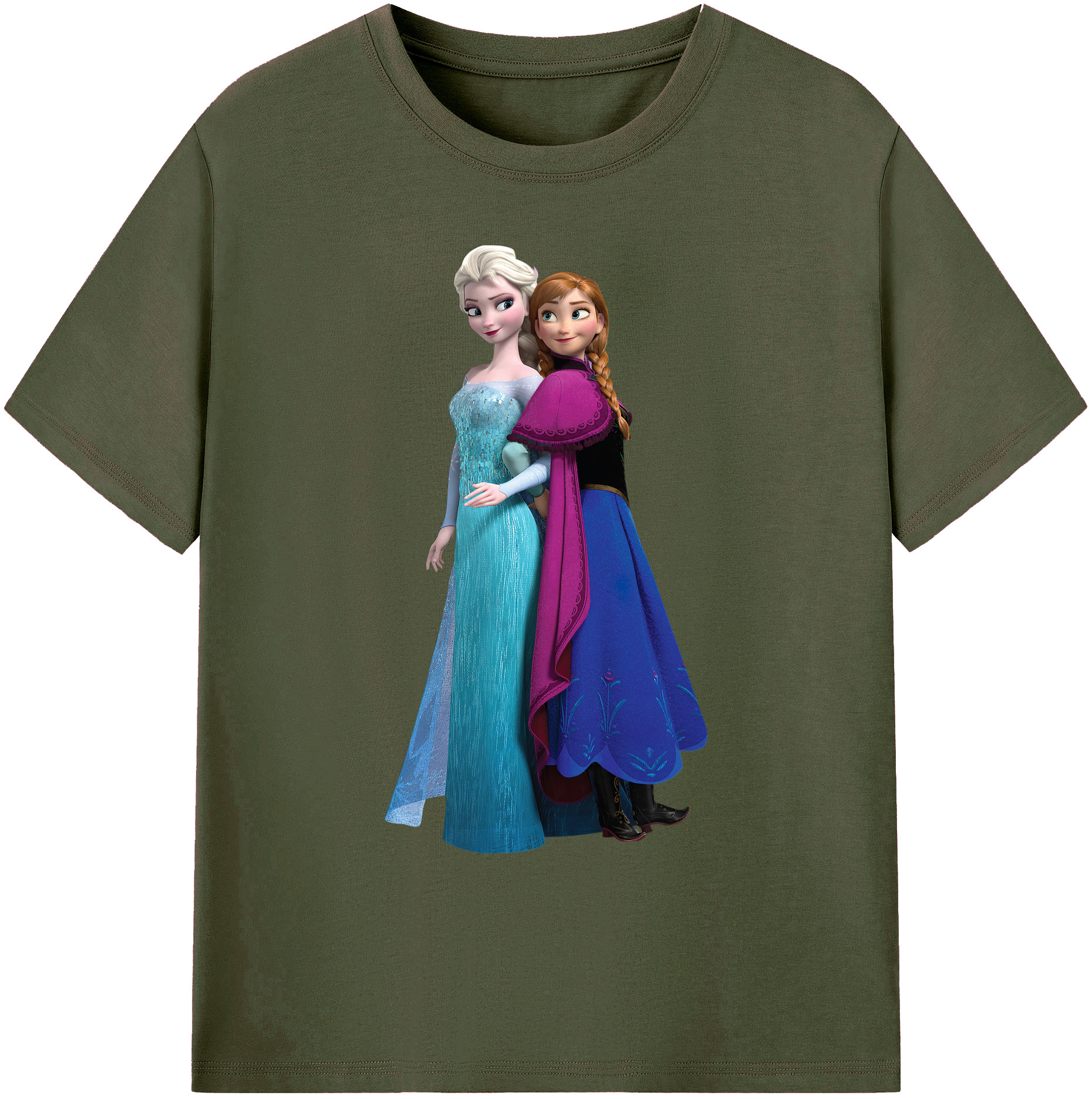 （画像用） アナと雪の女王 アンナ エルサ Frozen Anna Elsa 綿100％ メンズ半袖Tシャツ｜肌触りやわらか＆通気性